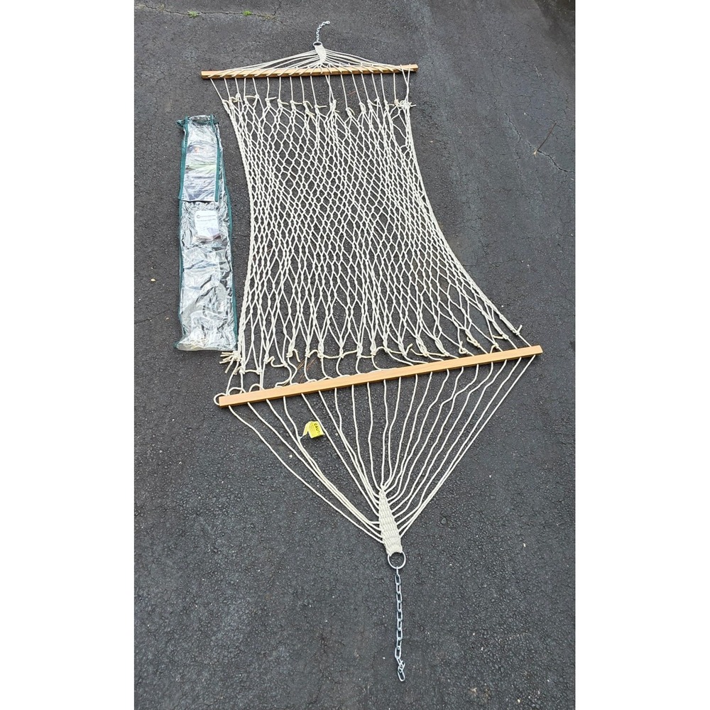 Castaway 13 ft. Double Traditional Hand Woven Cotton Rope Hammock – 2 Person